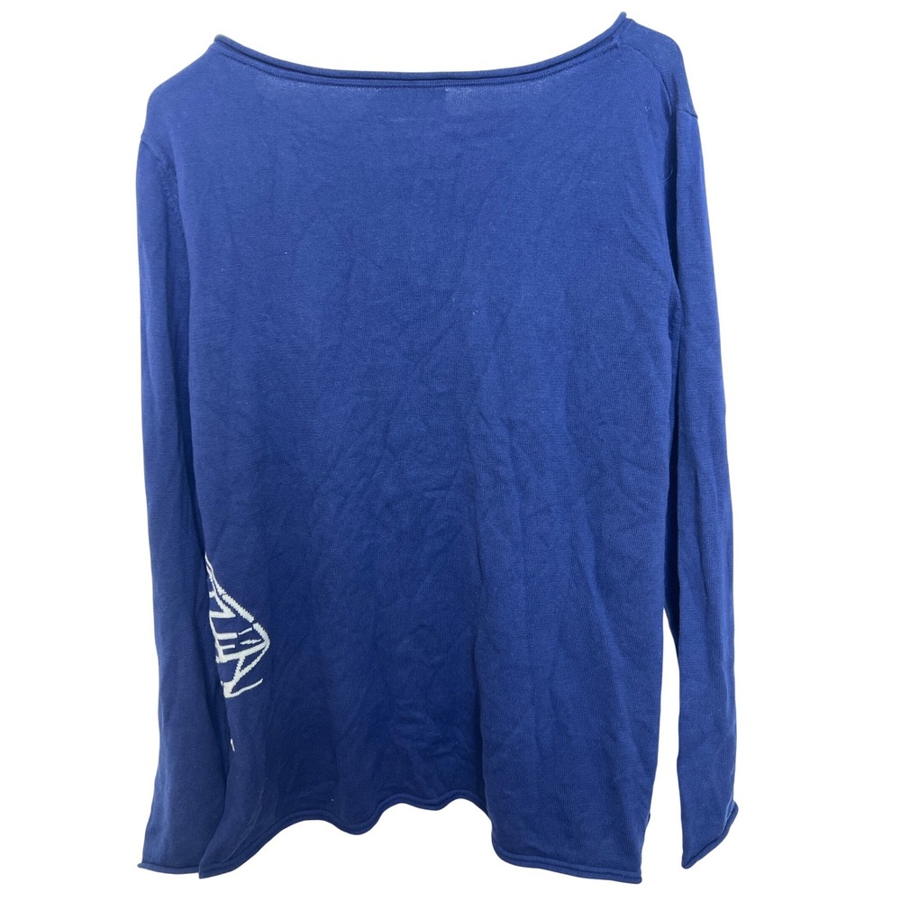 Vineyard Vines Women's Navy Blue Sailboat Graphic Cotton Knit Sweater Coastal L - Picture 7 of 9
